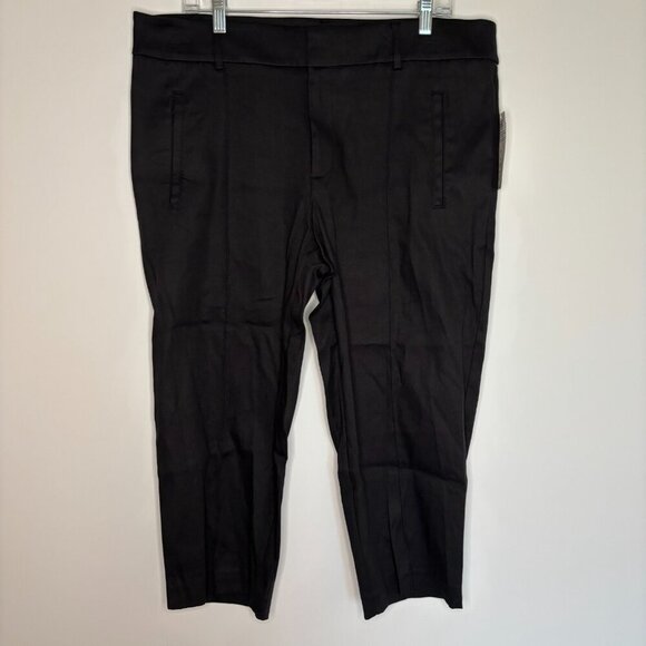 TIME and TRU NEW TT Capri Women's 16 Black Flat Front Stretch - Picture 3 of 7